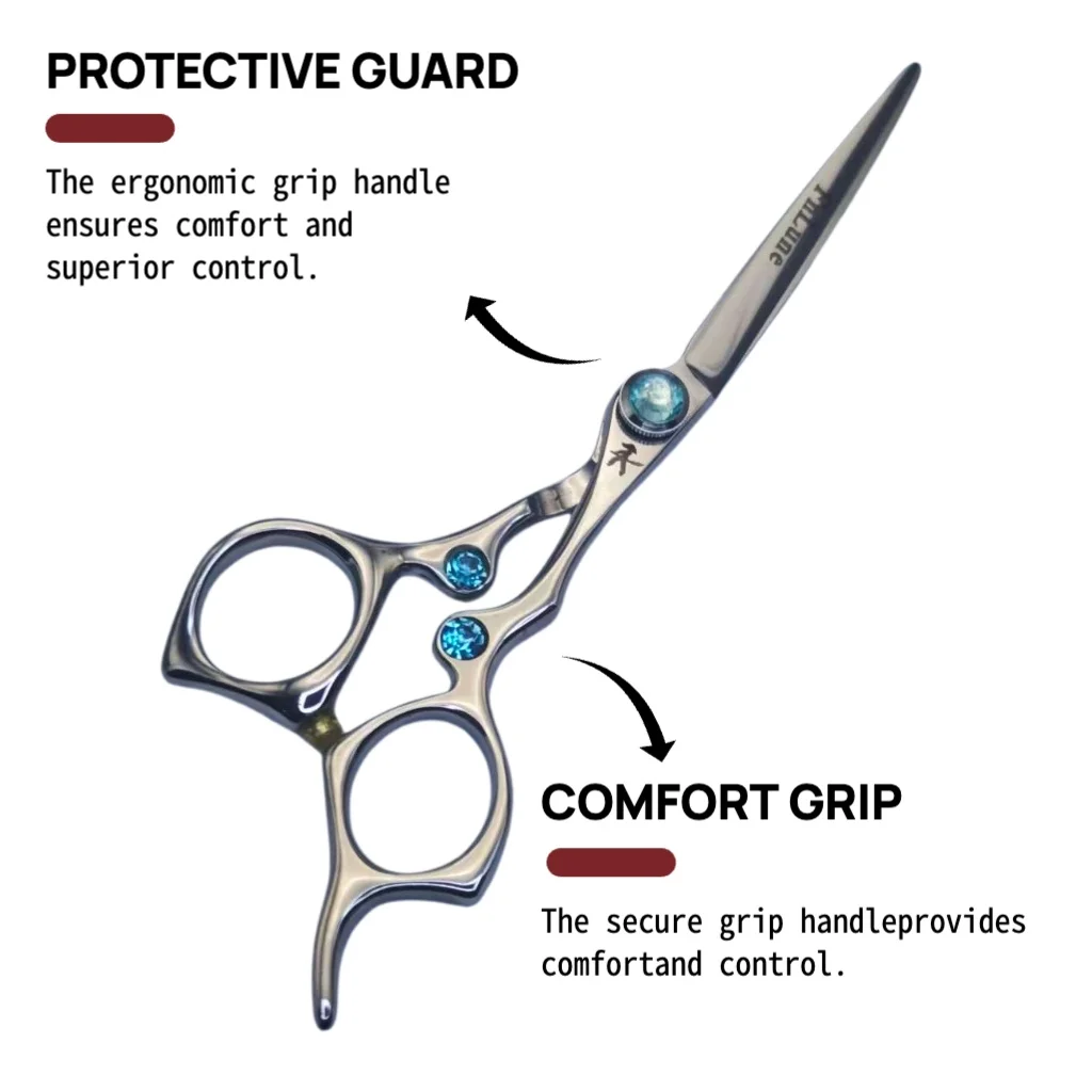 FnLune 6.0 Hairdressing Barber Hair Scissor Professional Hairdressers Barbers Stainless Steel Hair Cutting Shears Salon Barbers