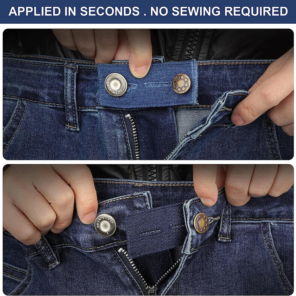 Pants Button Extender Shirt Collar Extenders Jeans Waist Extender Metal Button No Sew Button for Extender Jeans Pants Collar