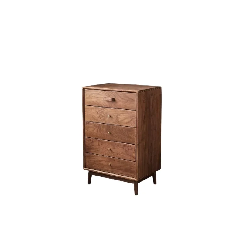 LMM solid wood chest of drawers Nordic bedroom storage simple light luxury log chest of drawers furniture