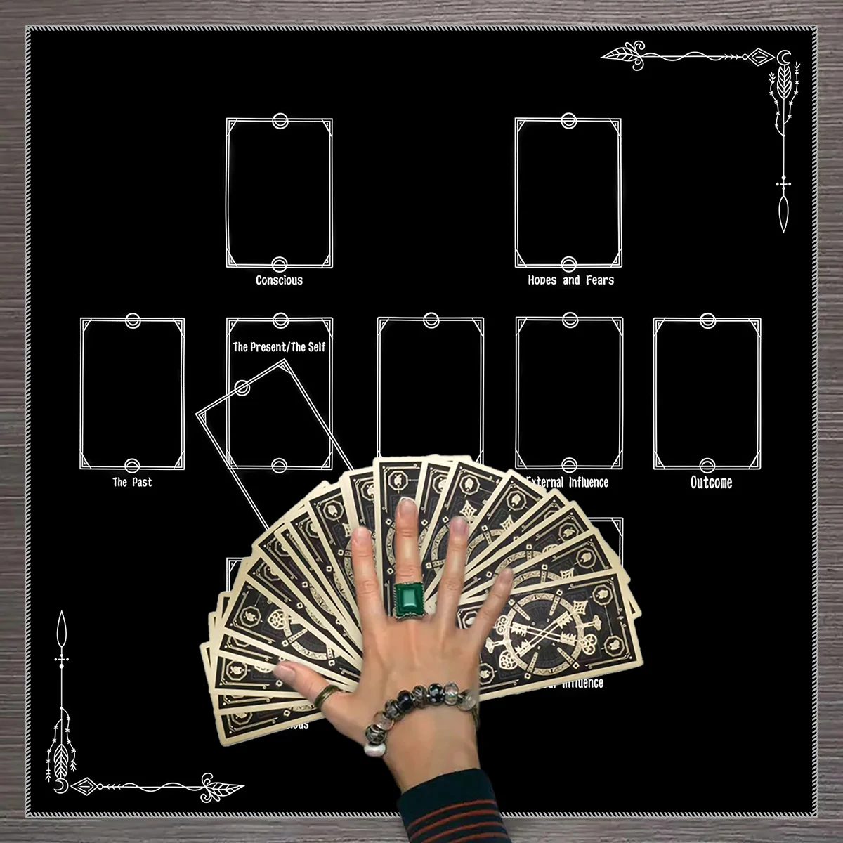 1 Stück Tarot-Tischdecke, keltisches Kreuz-Tarot-Tischdecke für Wahrsagereien, geheimnisvolle Tischdecke zur Altardekoration – Detail 25