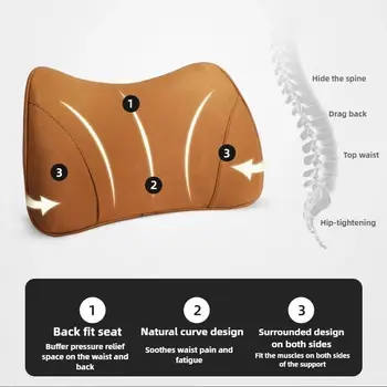 適用於保時捷、賓士、邁巴赫的同款麂皮絨汽車座椅記憶海綿腰枕墊內裝頭枕配件 10 最佳銷售 汽車座椅靠背 - №10