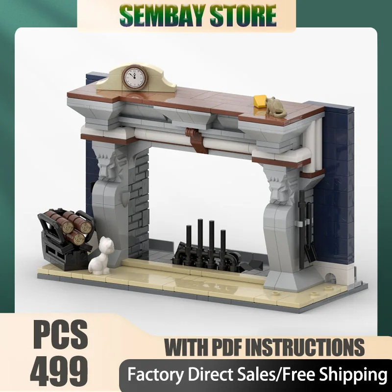 

Городское здание Moc, строительные кирпичи, миниатюрный камин, модульная модель, технологические блоки, рождественские игрушки «сделай сам», строительный подарок