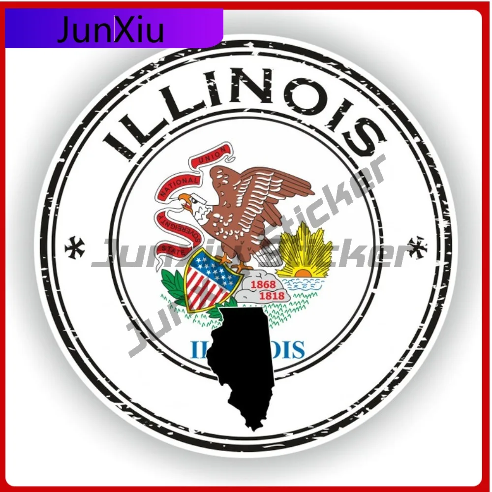 

Illinois Seal Round Flag Trendy Vehicle Body Decoration Exterior Styling Piece For Vehicles