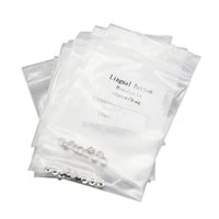 100 Uds. Botón Lingual Dental ortodoncia adhesivo Metal malla redonda lengua hebilla lateral Base redonda