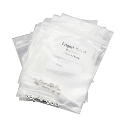 100Pcs Dental Lingual Button Orthodontic Bondable Metal Round Mesh Tongue Side Buckle Round Base