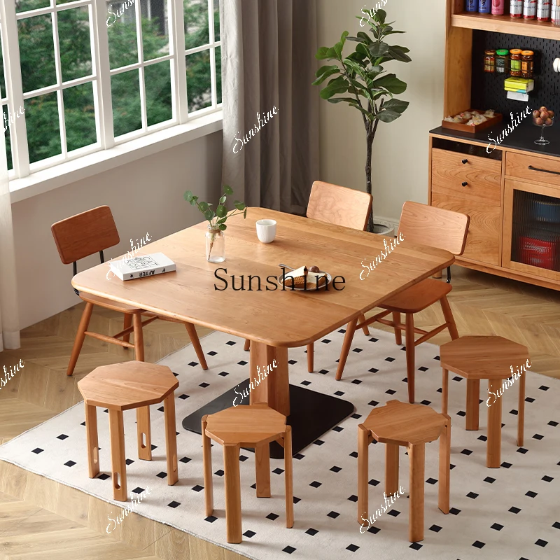 Solid wood rhombus combination household stackable does not take up space Lego stool simple and modern FT