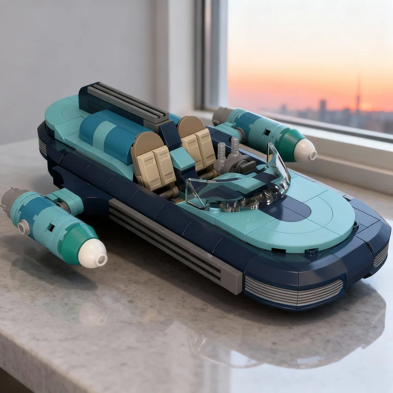 

246 деталей MOC RGC 18 Landspeeder Star Battle: Набор строительных блоков для сборки, подарок, креативный коллекционный декор, премиум-класс для взрослых и детей