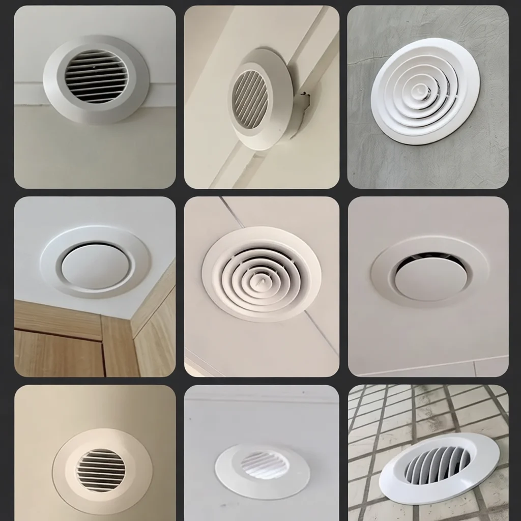 Round Plastic Air Vent Grille ABS Louver Diffuser For HVAC Exhaust Ventilation System Ducting Pipe Outlet Home Accessory