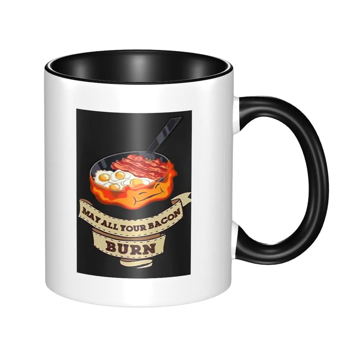 Calcifer May All Your Bacon Burn Mug Funny Ceramic Coffee Cups Tea Mugs Milk Cup Drinkware Gifts for Woman Man