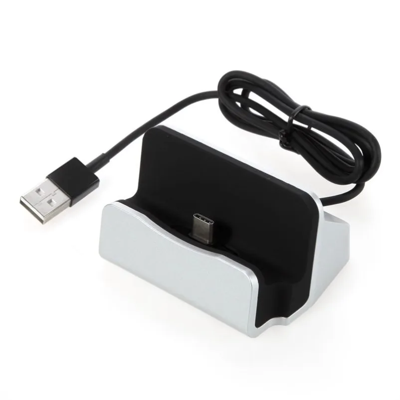 Type-C phone charging base desktop stand can transfer data and comes with a built-in data cable