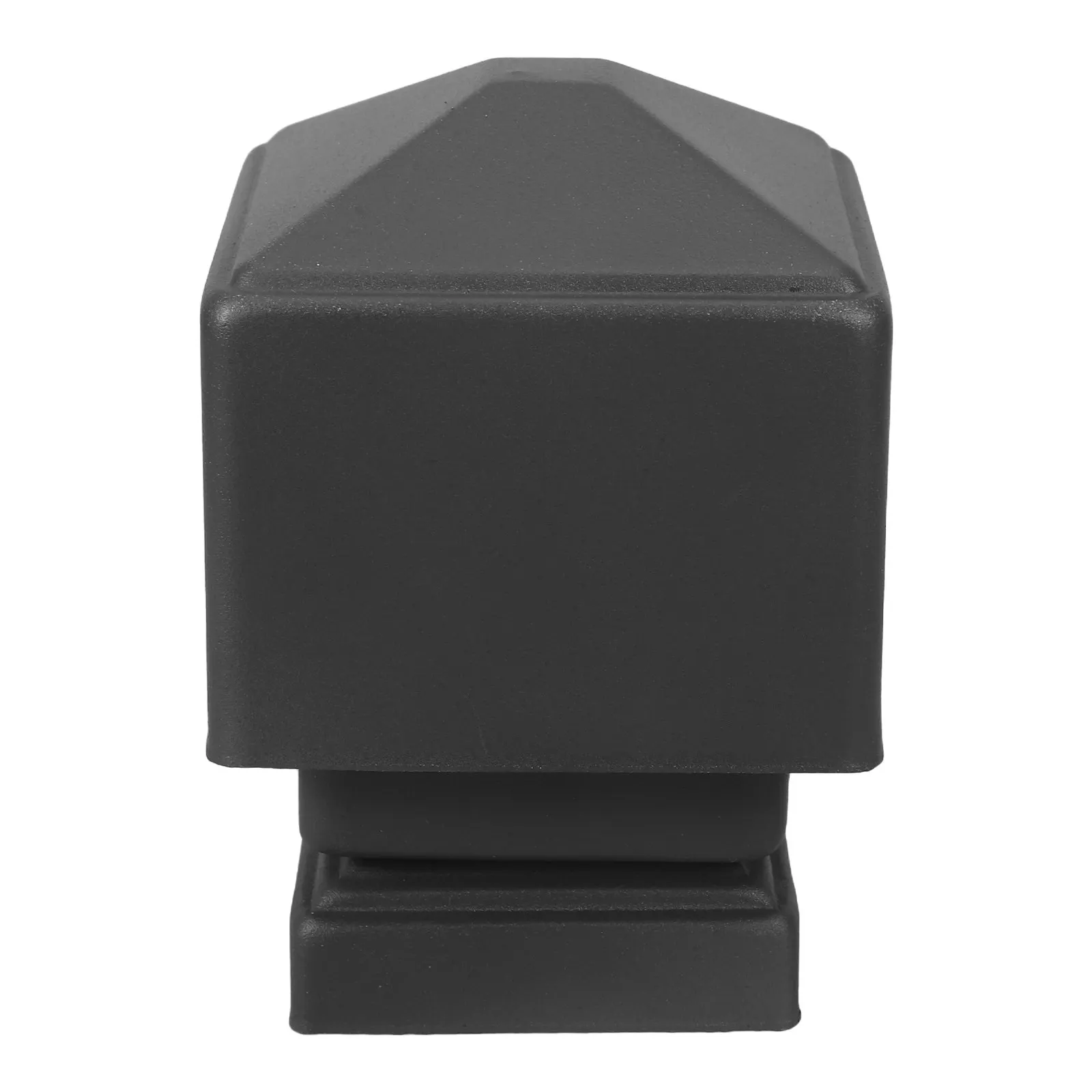 Tapa de poste de metal estilo pirámide de 3x3 pulgadas (interior 2.4x2.4 pulgadas) cuadrada, gris oscuro esmerilado, para valla de madera o barandilla.
