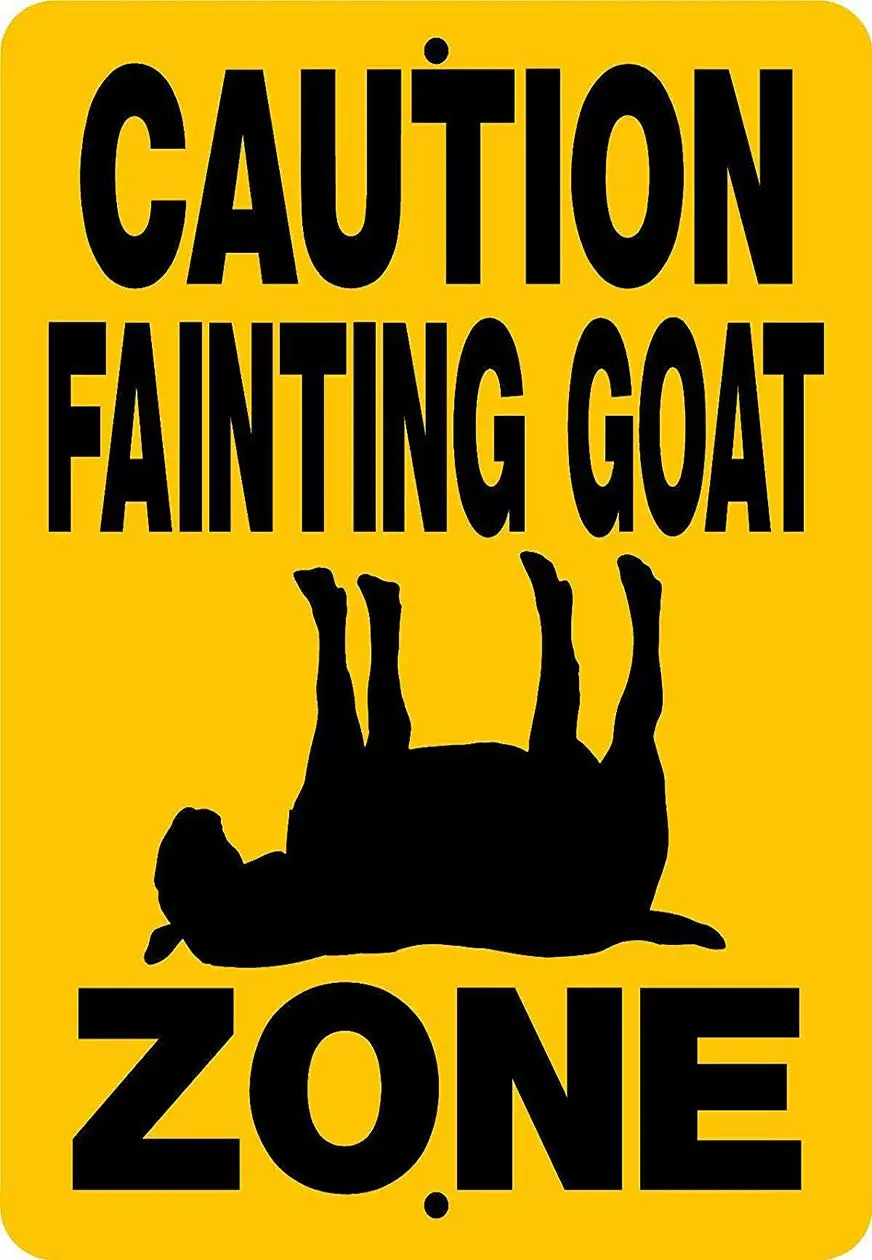 ILKSTI Mental Goat Fainting Tin Signs Vintage Decor for Bars,Diner,Cafes Pubs Garage Home Wall Art Poster Metal Plaques 11.8x7.9