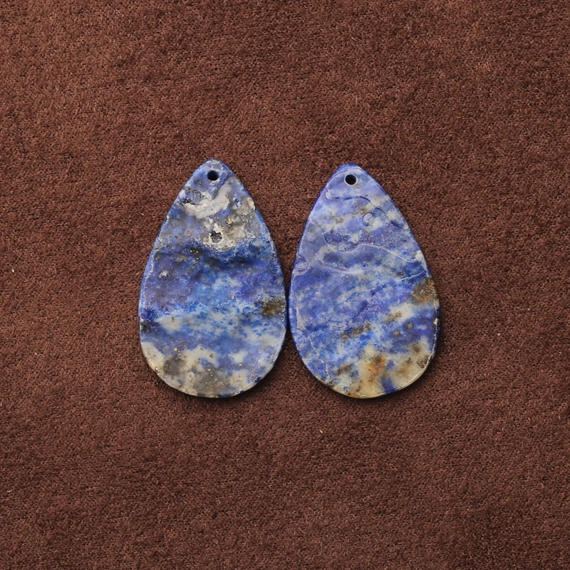 

Natural Stone Lapis Lazuli Waterdrop Earring Beads Front Drilled DIY Fashion Jewelry Accessories Ideal Gift 27x17x3mm 4.4g