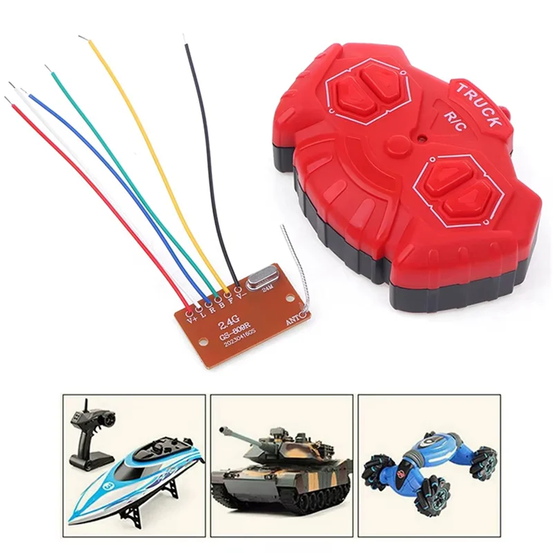 ABGI-2X 2.4G Four-Way Remote Control Module 4CH RC Remote Control Transmitter Receiver Circuit Board Accessories