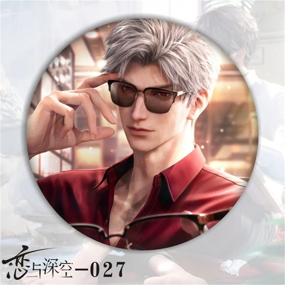 58mm Anime Love and Deepspace Sylus Cosplay COSTUME Badge Pin SPTE Tinplate Brooch﻿ Prop Gilf