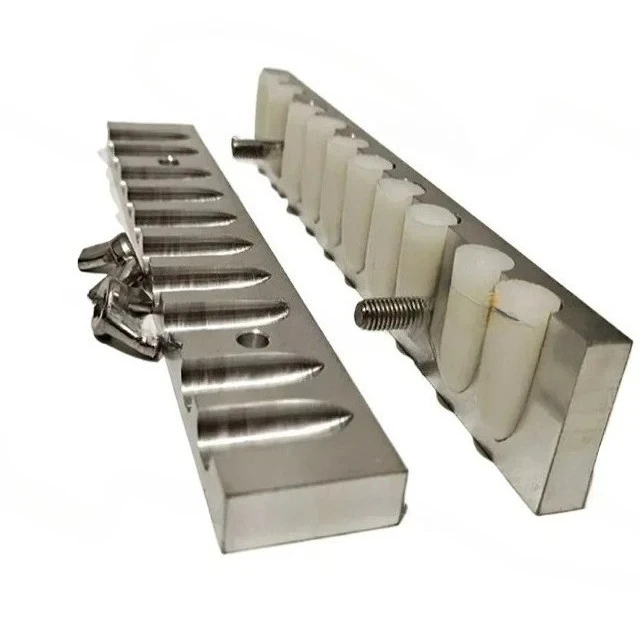 

10 hole torpedo shaped suppository aluminum alloy mold laboratory scientific research special manual mold can be customized