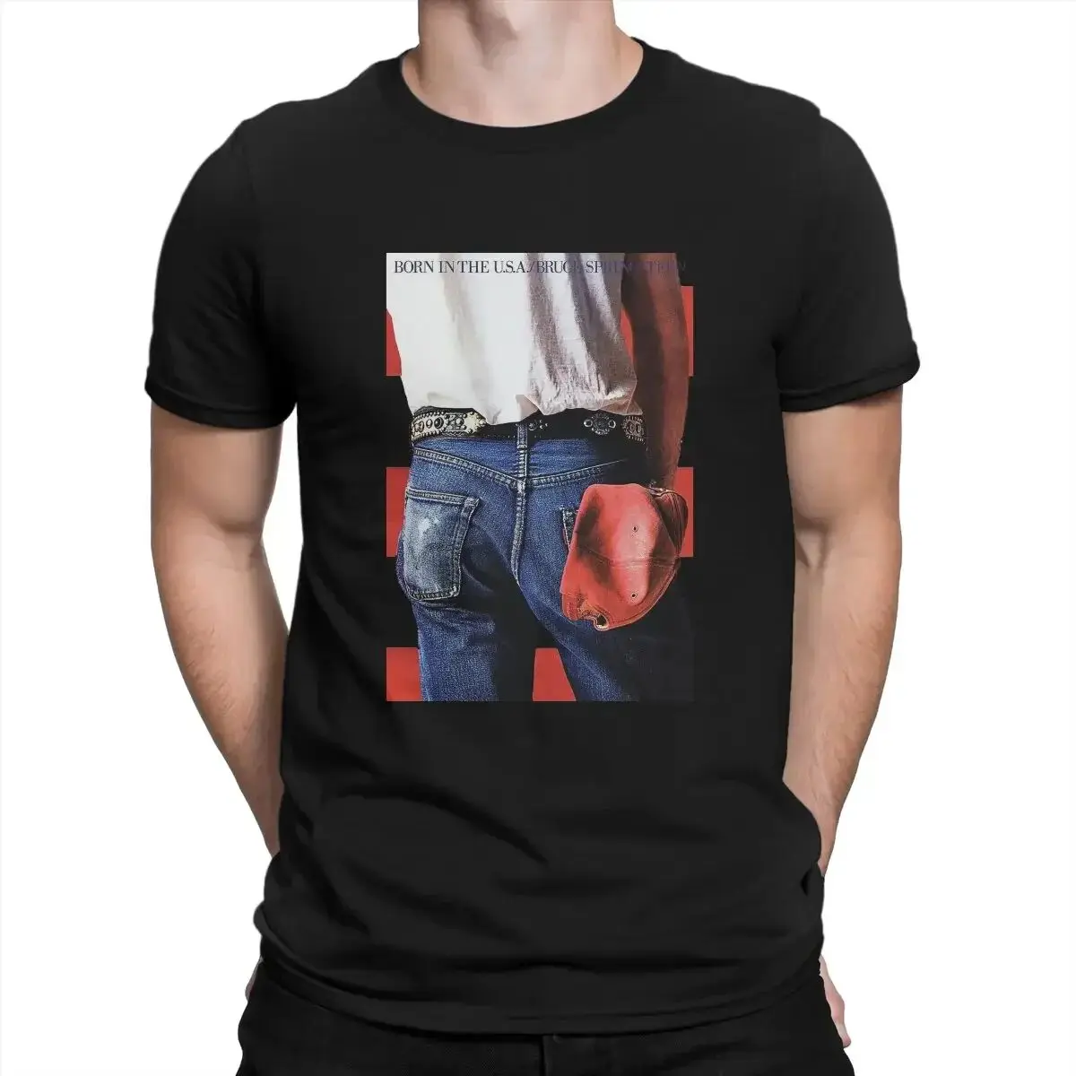 Bruce E Street Band Springsteen Novelty Fun Print Pattern Trend Fashion Street Summer Unisex Crew Neck Short Sleeve T-shirt