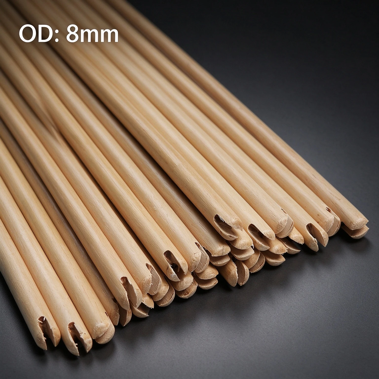 24Pc Natural Wooden Arrow Shafts 80/85cm OD 8mm Handmade Arrow Rods for Traditional Recurve Bow Shooting DIY Accessory
