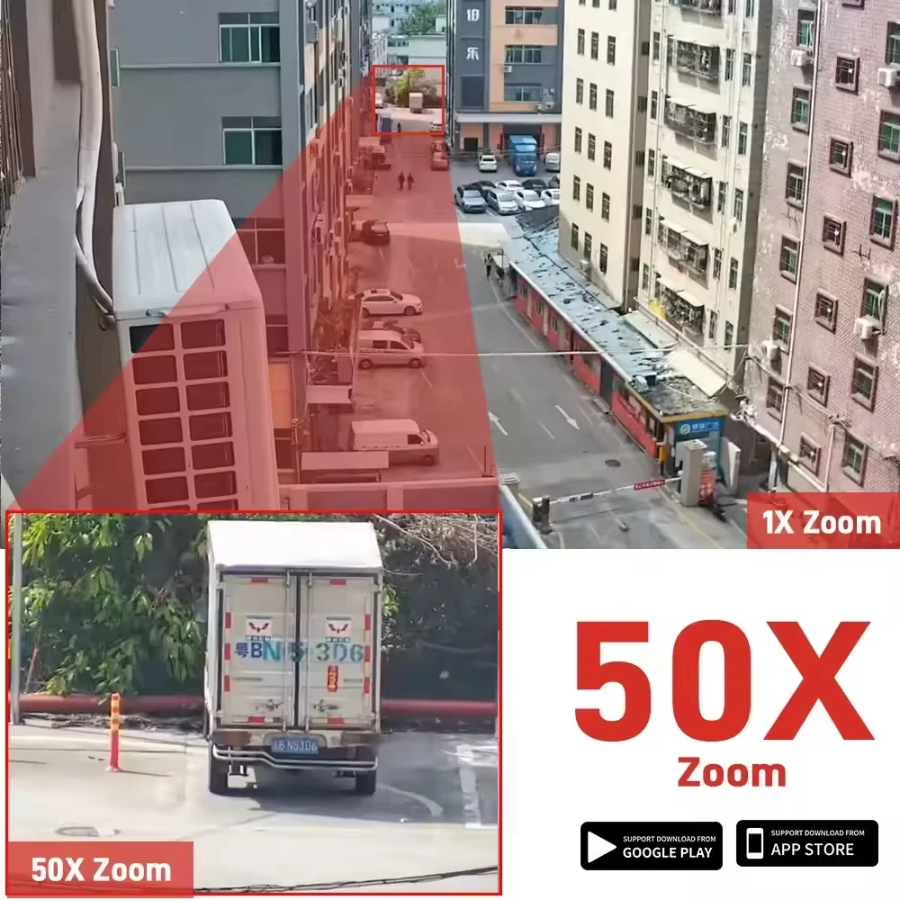 50X ZoomI 4K HD  8MP Dual Lens IP Camera WIF Metal Security Protection Monitor 120M IR Distance CCTV Video Surveillance ICsee