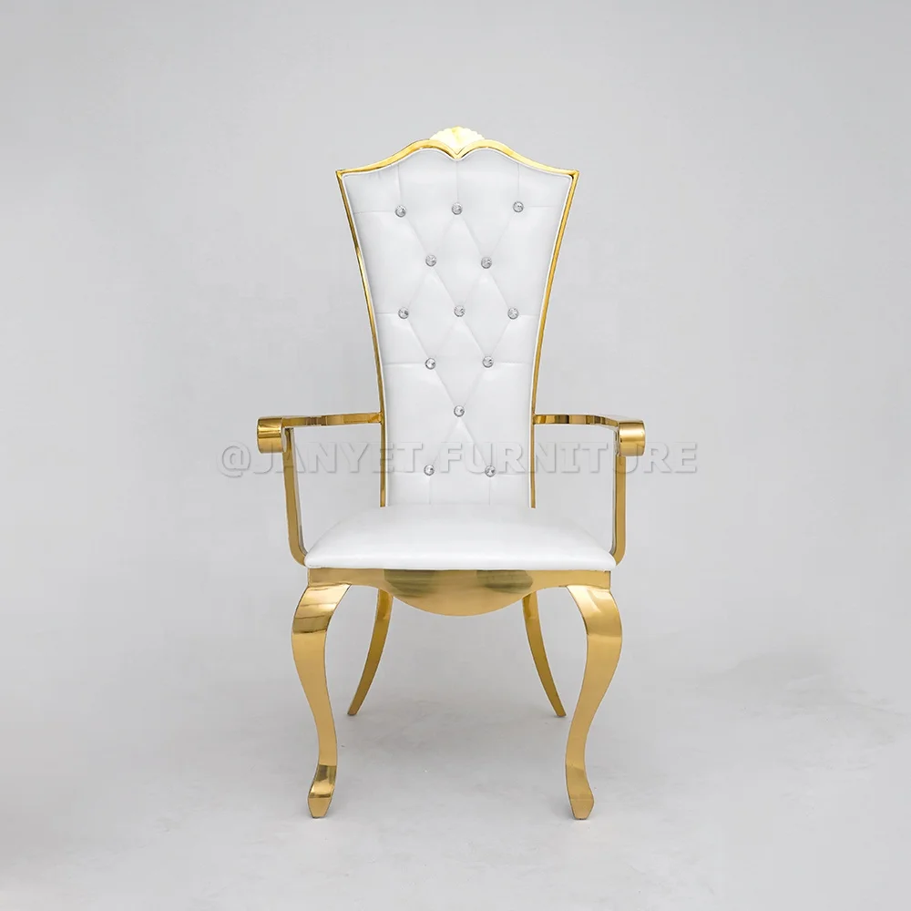 Stainless steel armrest gold wedding and event chair