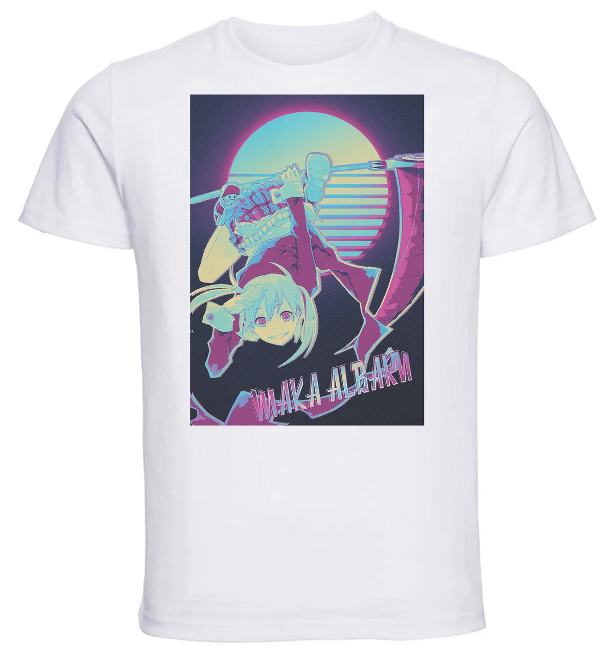 T-Shirt Unisex White Vaporwave 80s Style Soul Eater Maka Albarn