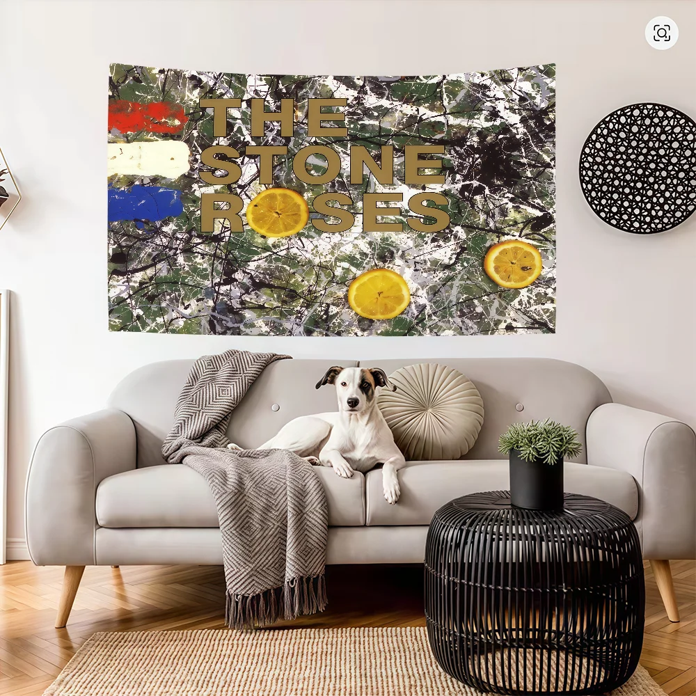 Rock Band T-The Stone R-Roses-ES flag Decoration Art Picnic Party Home Hanging Camping Outdoor Party Banner