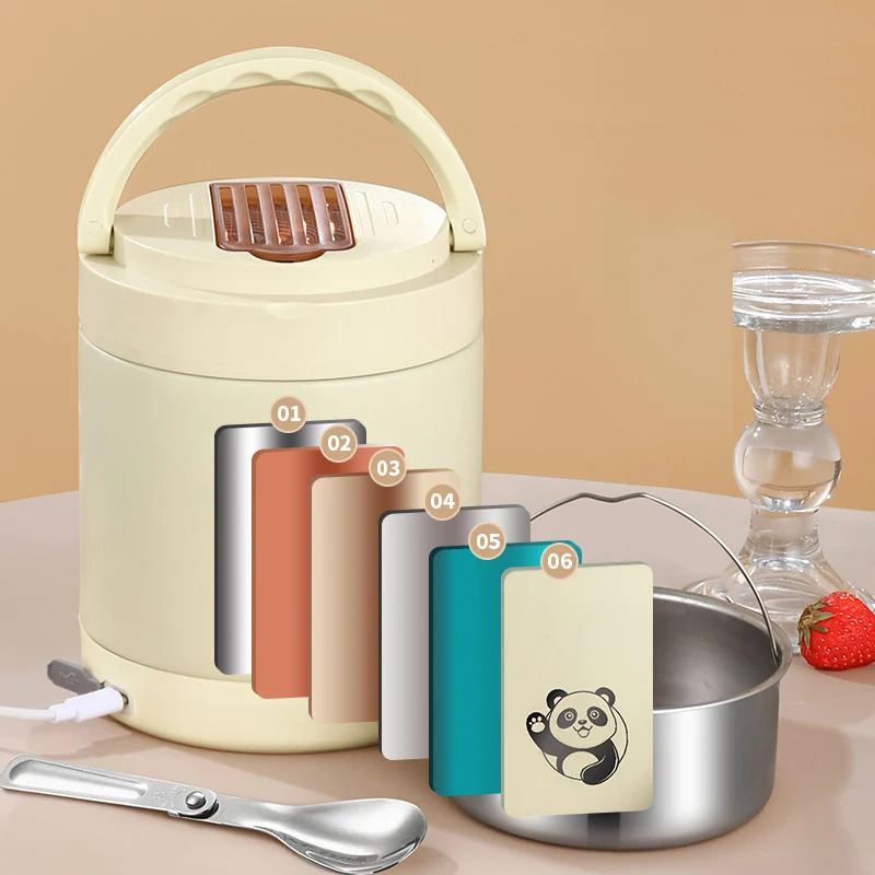 USB Electric Heating Lunch Box Stainless Steel 65 ℃ Office Car Truck 5V 12V 24V Food Heated Warmer Container Heater Student Set