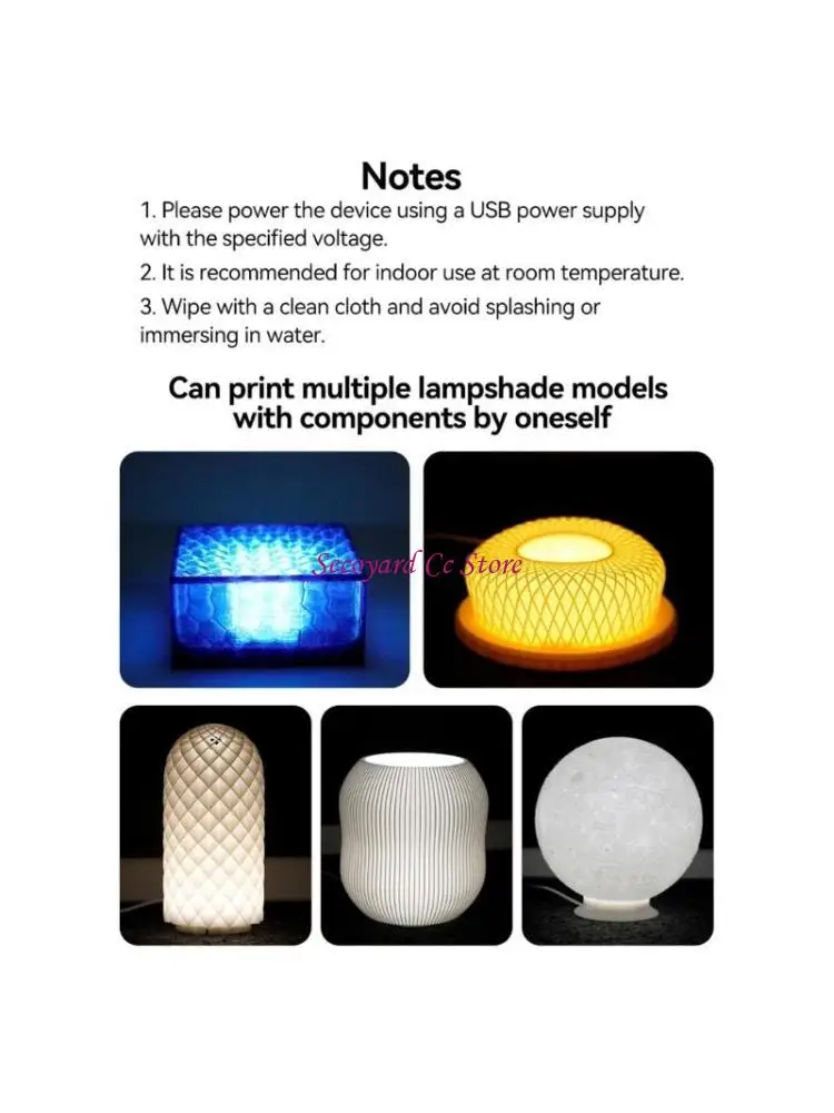 

N3UC 3D Print LED Lamp with USB Cable for Crafting Unique Personalize Gift Home
