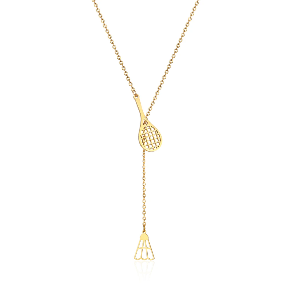 Stainless Steel Ball Racket Delicate Fashion Pendant Necklace Jewelry Gift For Him Woman With Chain