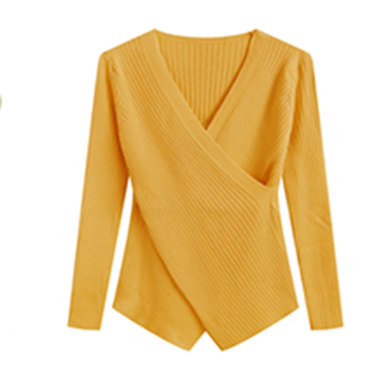 Korean Version Of autumn  Femininity Slim Slim Long Sleeve Vneck Sweater 2023 New Lazy Bottoming Shirt Inside And Outside