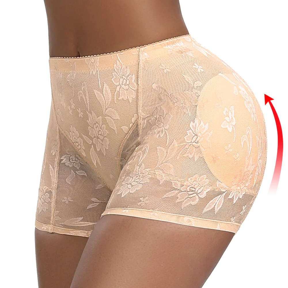 Damen-Hüftverstärker, Po-Lifter, sexy Body-Shaper, gepolsterte Unterwäsche, Spitzen-Push-Up-Höschen, Bauchkontrolle, Shapewear-Shorts