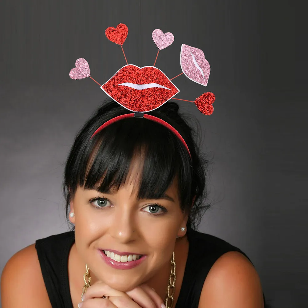 

2 шт. ободки для волос в форме сердца для женщин, блестящие повязки для волос в форме сердца, аксессуары для вечеринок ко Дню святого Валентина, женские повязки на голову, модные аксессуары для создания образа