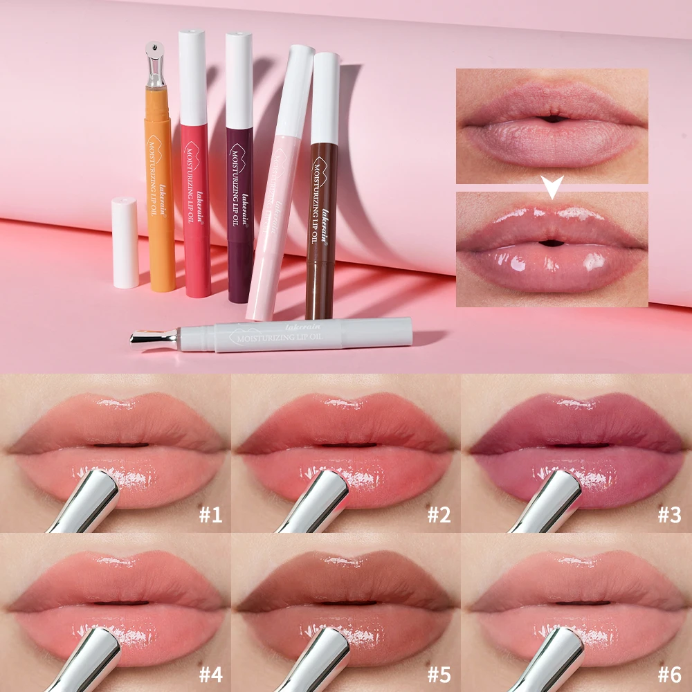 lakerain6 zestaw esencji do ust w kolorze trwałej nawilżającej, lekkiej linii ust nawilżającej, nawilżającej balsam do ust o zapachu miodowej róży