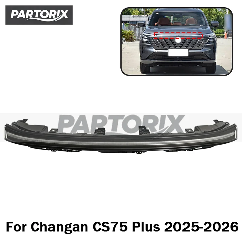 For Changan CS75 Plus 2025-2026 Full Through LED Headlight LED Daytime Running Light DRL Daytime Light