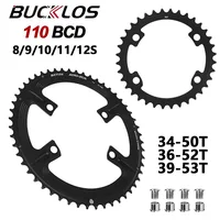 BUCKLOS Plato de Bicicleta 110 BCD 34T 36T 39T 50T 52T 53T para Bicicletas de Carretera R7000 R8000 R9000, Piezas de Ciclismo