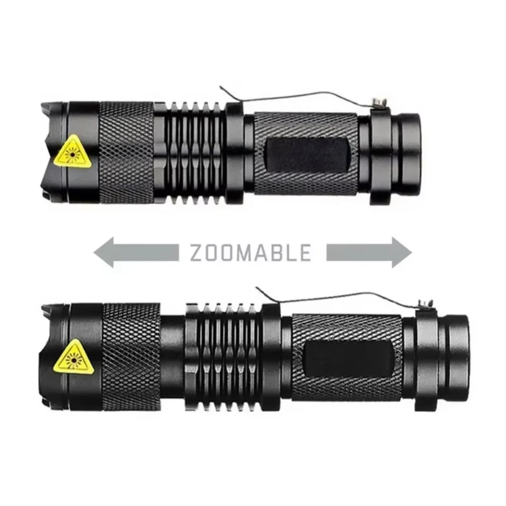 3 Modes Portable White LED Flashlight Zoomable torch flashlight Lighting lantern Battery Light Outdoor Camping Emergency Light