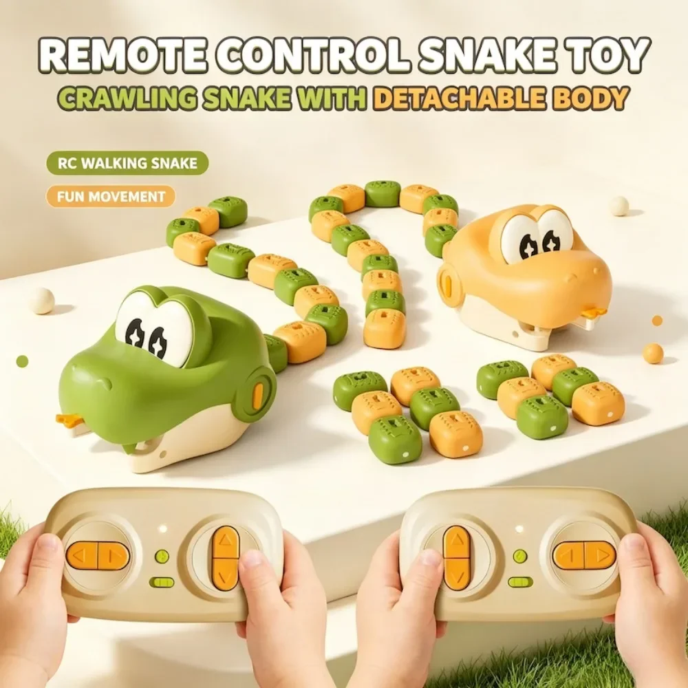 Magnetic Eating Snake Remote Control Dual Player Battle Greedy Bean Chasing Interactive Competitive Game Toy Christmas Gifts