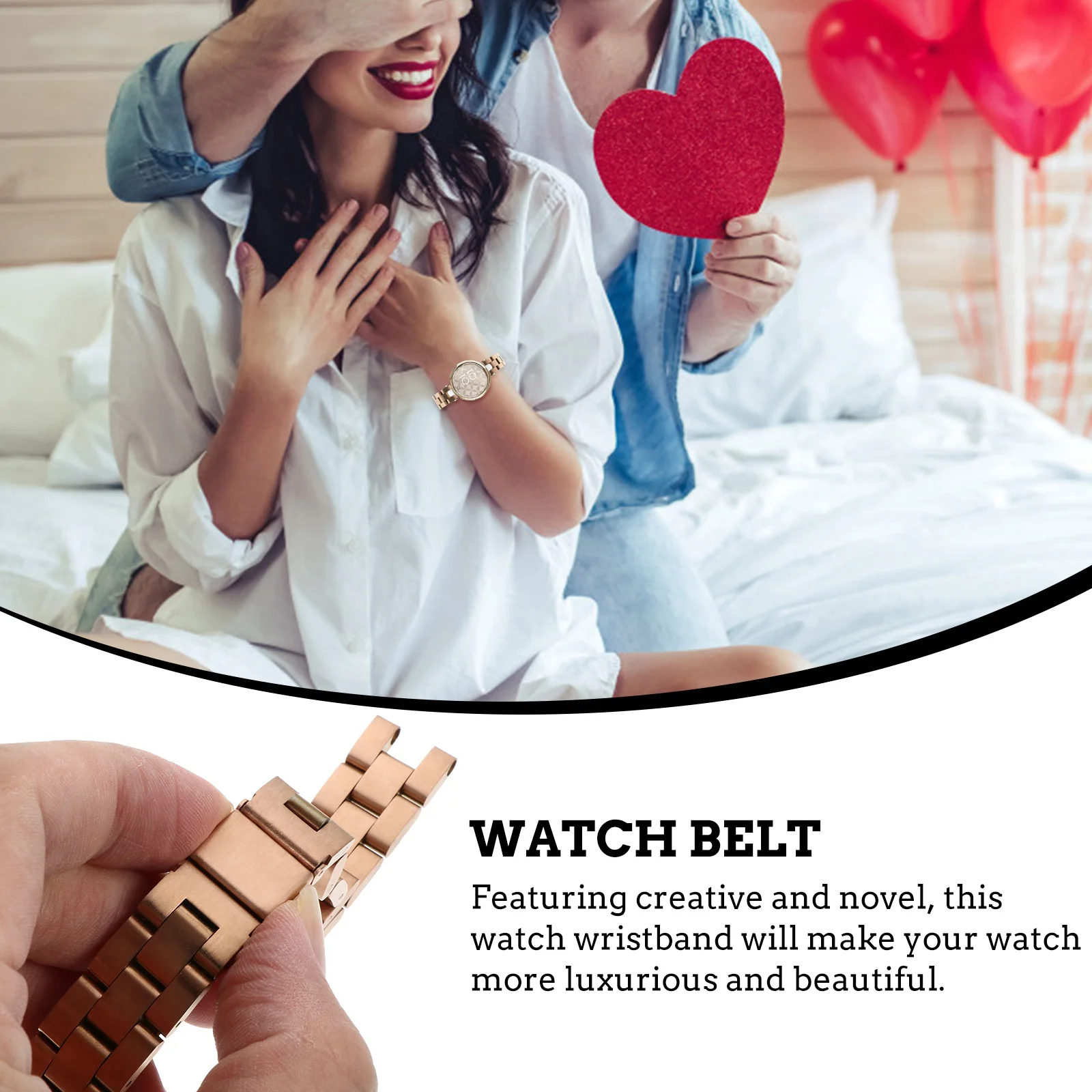 

1Pcs Stainless Steel Watch Strap Fashionable Comfortable Adjustable Smartwatch Band Compatible for Garmin Lily Luxury Watch