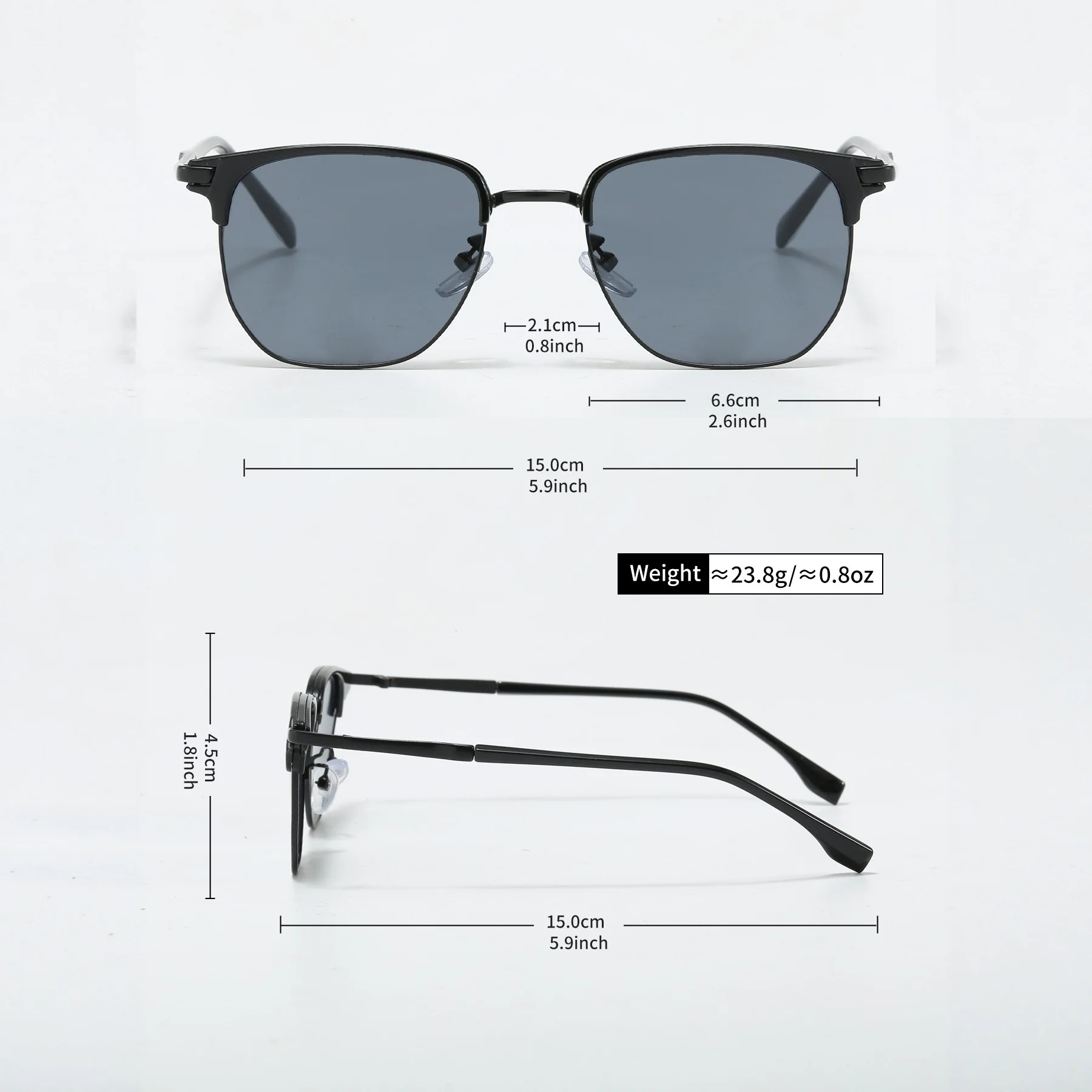 2PCS Retro Punk Eye Glasses Unisex Clear Square Sunglasses Fashion Korean Style Fashion Small Square Sunglasses