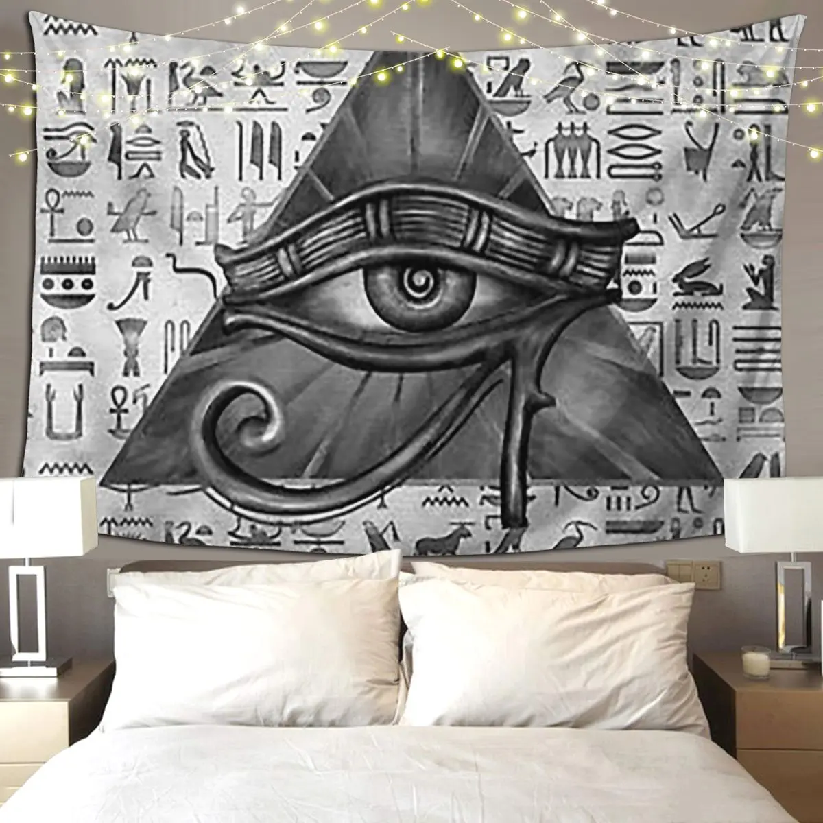 Egyptian Eye Of Horus Wadjet Digital Art Tapestry Art Wall Hanging Aesthetic Home Decoration Tapestries for Living Room Bedroom