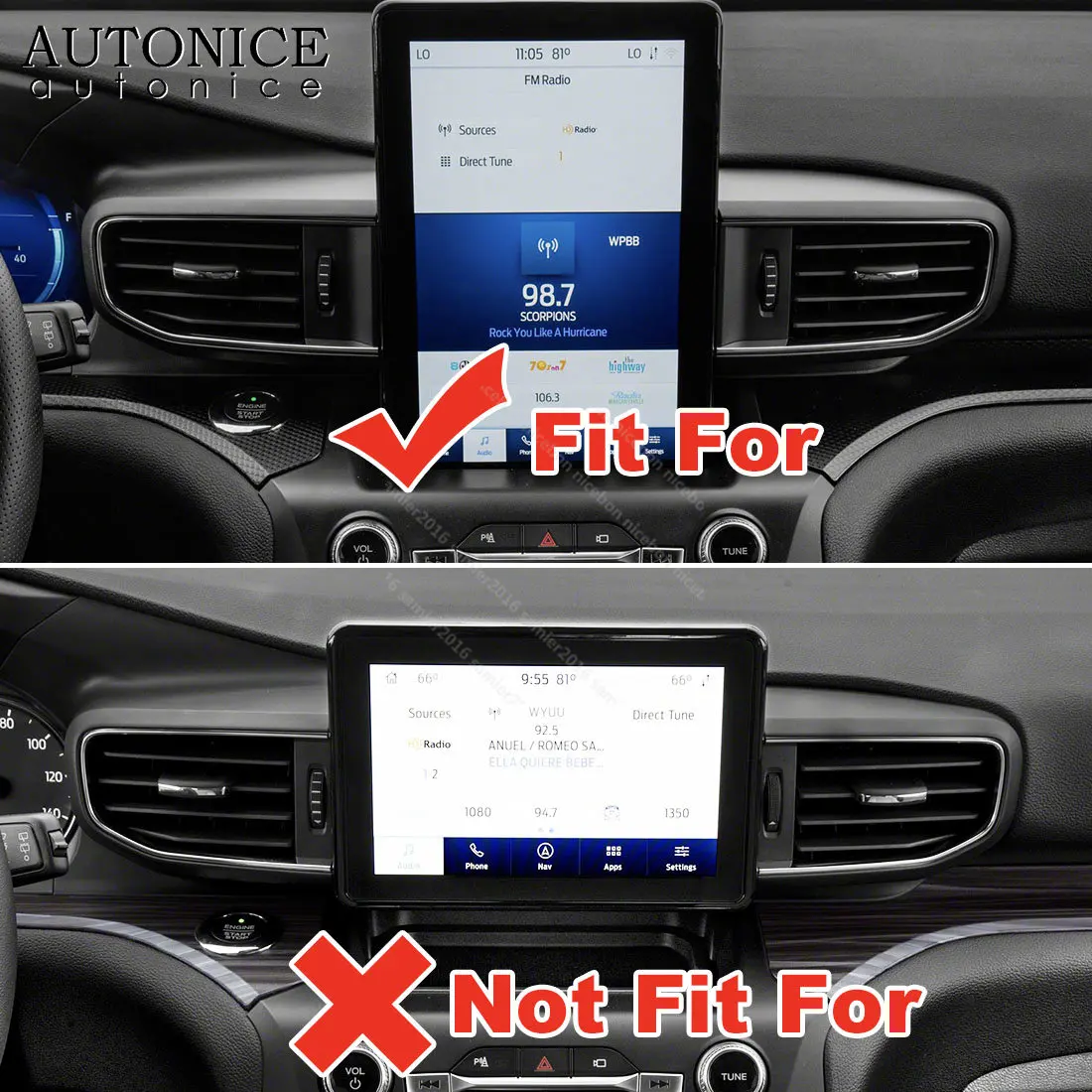 من ألياف الكربون لون تكييف الهواء لوحة القيادة تنفيس غطاء الكسوة صالح لفورد اكسبلورر 2020 2021 2022 2023