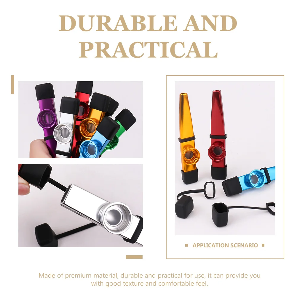 

6Pcs Supple Kazoo Cover High Quality Material Perfect Workmanship Comfortable Feel Gift for Kazoo Players Black