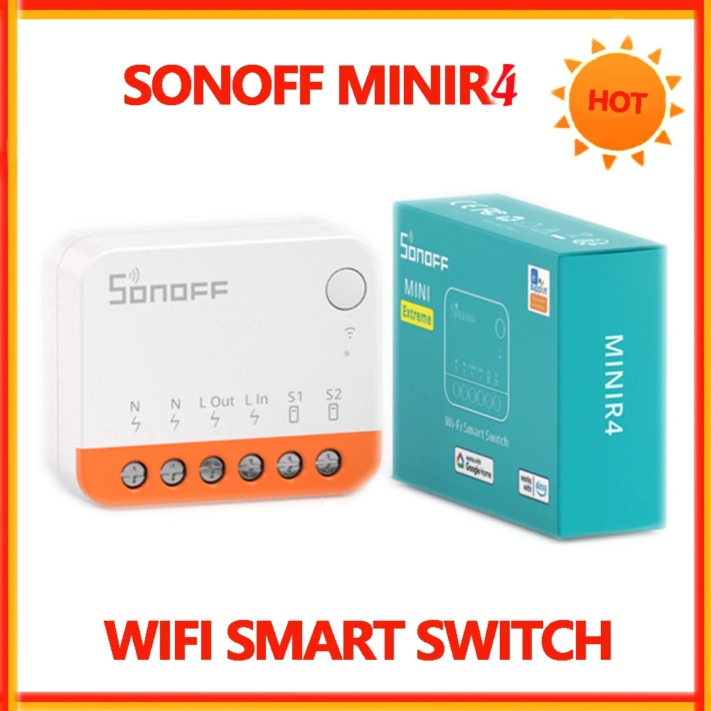 Sonoff Mini R4 Extreme Wifi Smart Switch External Switch Control Detach Relay Mode Voice Remote Control Via eWelink Alexa Google