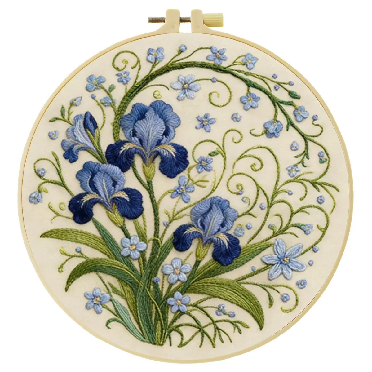 1 Stück 20X20CM/15X15CM 7,87/6,3 Zoll Blumen-Stickerei-Starter-Kit DIY-Kit DIY-Stickerei-Set Handarbeiten Heimdekoration Nähkunst – Detail 2