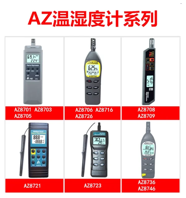 

AZ8726 AZ8716 AZ8706 AZ8746 Digital Sling Psychrometer Dew Point Meter With Calibration Salt Shaker Brand new in stock