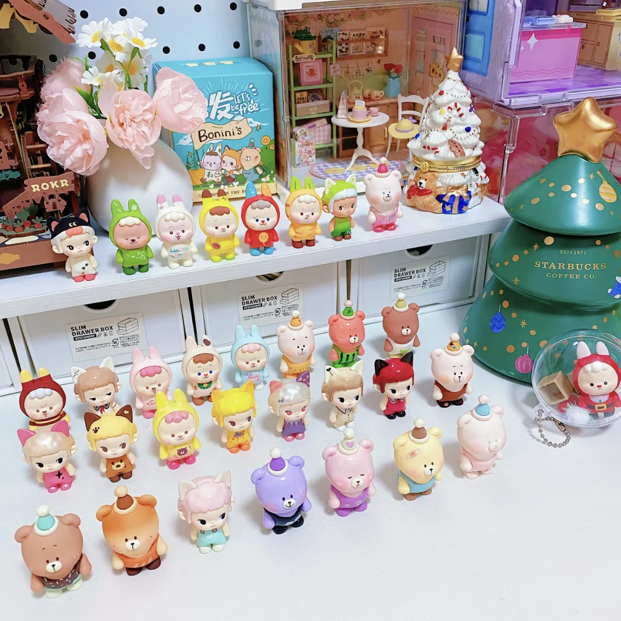 Buer Bonini Blind Box Original Lets Be Free Series Mini Kawaii Creative Beans Dolls Model Trendy Desktop Ornament Custom Gift view 3