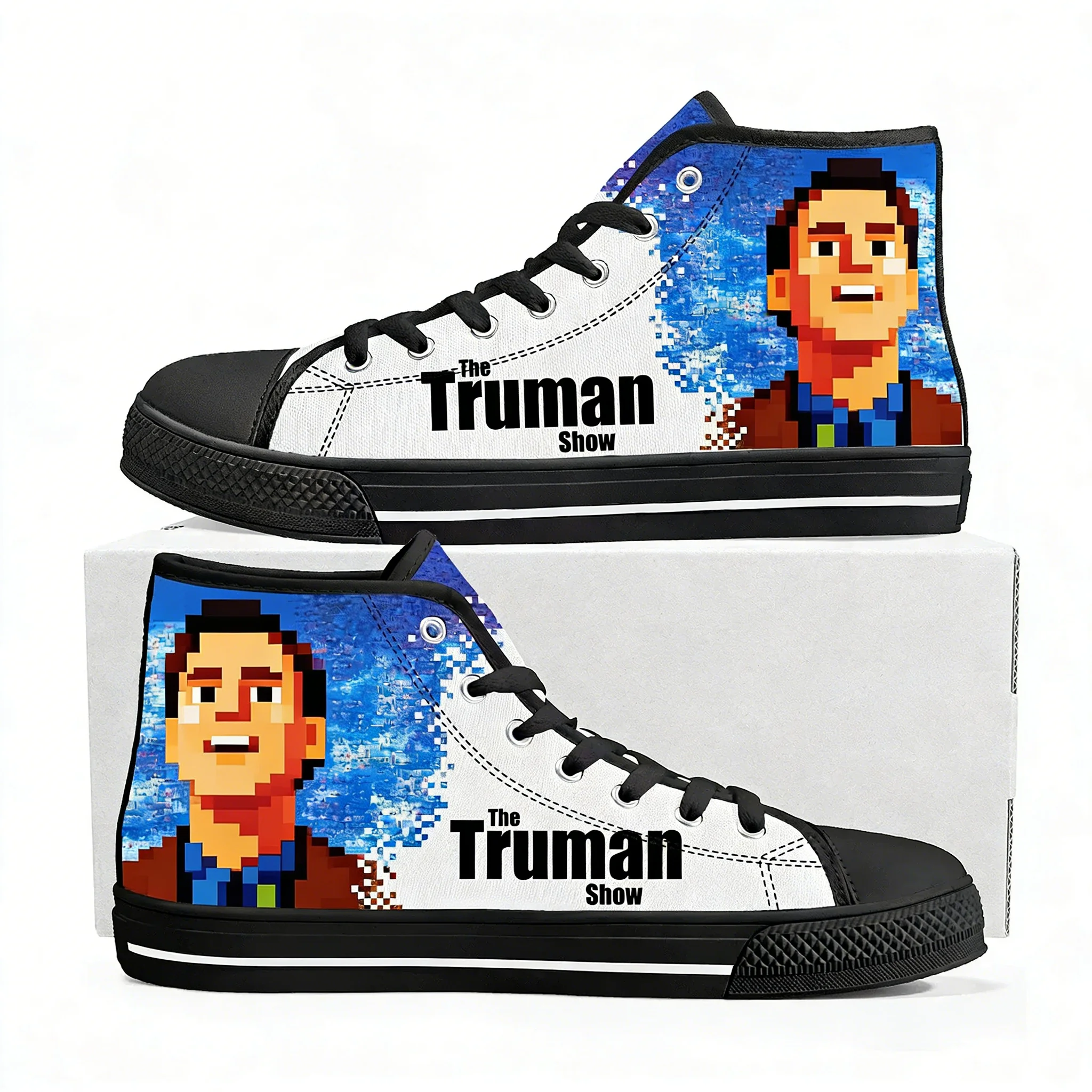 

Truman Show High Top Sneakers Mens Womens Teenager High Quality Jim Carrey Canvas Sneaker Couple Shoe Casual Custom Made Shoes