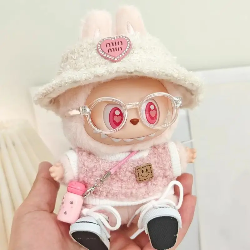 Labubu Clothes Autumn And Winter Labubu Sitting Party Waifu Sitting Doll Set 17cm Macaron Exquisite Doll Accessories Girls Toys