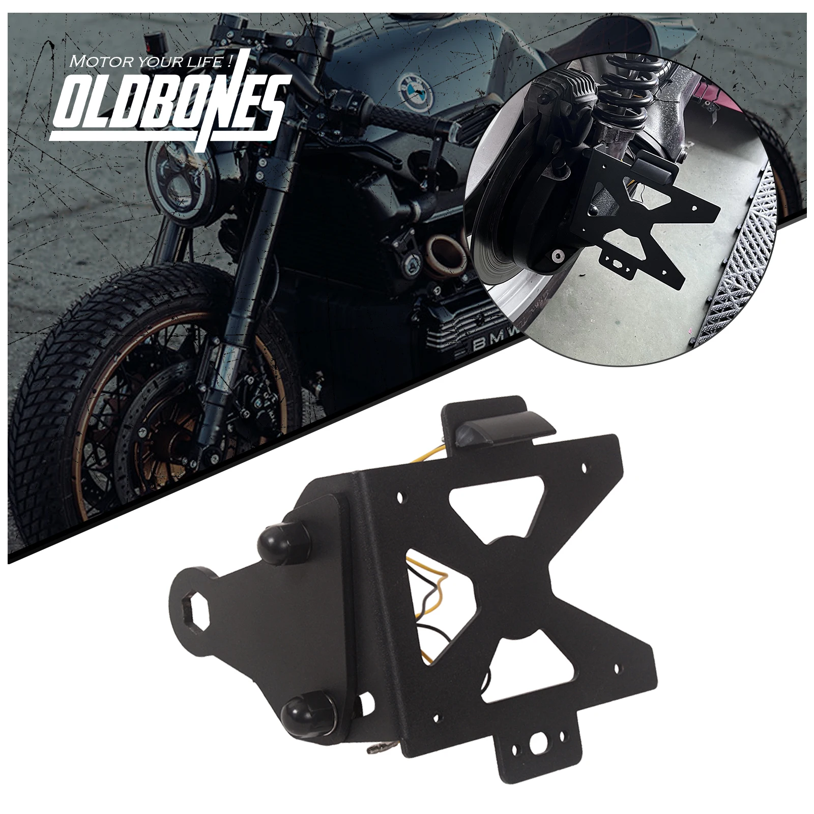 Cafe Racer K Serie For BMW K75 K100 Motorcycle License Plate Holder Side Eliminator Page Tidy Kit License Plate Frame With Light