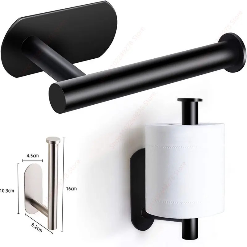 Self Adhesive toilet paper roll holder stand Wall Mount  stainless steel Tissue Towel Roll Dispenser Bath Kitchen Accessories WC
